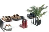DanDiBo Schuhregal Metall Schwarz 1 Ebene 96551 Schuhablage Schuhständer Modern Stabil Massiv Schuhschrank Ablage