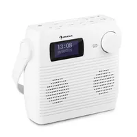 Ajcoflt Mini AM/FM Duschradio Badezimmer Wasserdichtes Radio Hängendes Musikradio Eingebauter Lautsprecher 