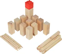 Ocean 5 Kubb - Original Wikinger Spiel | Premium  Holzspiel im Stoffbeutel mit massiven Figuren | Schwedenschach Holz Outdoor Spiel Wurf Schach Spiele | Kubb Spiel für Kinder und Erwachsene |-  Deluxe Edition