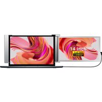 Lipa S14 14-Zoll-Portable-Monitor - Tragbarer Monitor für Laptop - Externer Bildschirm - Gaming Monitor - HDR - Full HD mit 60 Hz - USB-C und HDMI - Für Laptops zwischen 14 und 17 Zoll - Dual Lautsprecher - Auch einzeln verwendbar - Energie effizient