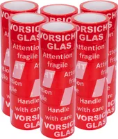 36 Rollen Paketklebeband Profi PP extra leise abrollend Vorsicht Glas 50 mm x 66 m Packband