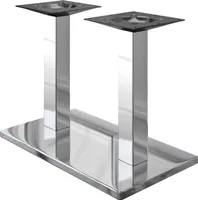 MADRID | Bistro Doppel Tischgestell | Edelstahl | B:T 40 x 70 cm | Säule: 6 x 72 cm | Tischgestell Edelstahl, Gastro Tischgestell
