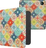 kwmobile Klapphülle kompatibel mit Tolino Vision 6 Hülle - eReader Case - Mosaik Kacheln Rot Grün Blau