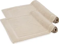 Komfortec Badvorleger Set 2 Teilig, Frottee Duschvorleger, Waschbar Duschmatte & Badteppich, 800 g/m² &100% Baumwolle, Saugfähig & Schnelltrocknend, 50 x 80 cm, Sand/Beige