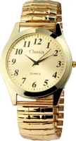 Classix 2700004-002 Analog Herrenuhr mit Metallzugband, goldfarben