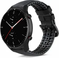 Strap-it Amazfit GTR 2 Silikon-/Lederarmband (Schwarz)