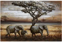 3D Metallbild Elefanten