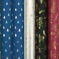 ALASKA Metallic-Geschenkpapier für Weihnachten – 150 x 70 cm – 5 Rollen