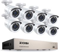 ZOSI 8CH H.265+ Full HD 1080p DVR Überwachungsset mit 8 Außen 2MP Video Überwachungskamera System ohne Festplatte