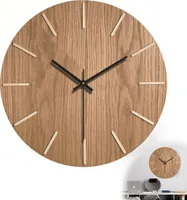 Wanduhr 30 cm große Vintage-Wanduhr Quartz Lautlos aus Holz Deko-Uhren