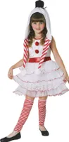 Bristol Novelty - Kostým "Snowgirl" pre dievčatá BN605 (S) (biela/červená)