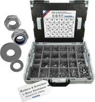 FRANTOS L-Boxx Muttern und Scheiben Sortiment - in Edelstahl A2 I 6.590 tlg. - Schrauben Sortiment Organizer Schraubensortiment Set