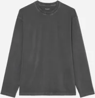 Rundhals Langarmshirt für Herren in grau