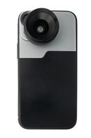 SYSTEM-S Makro Linse 1.1x bis 2.8x Filter mit Hülle in Schwarz für iPhone 13 Mini