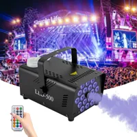 500W mlhový stroj Plnobarevný kouřový stroj s 18 LED světly RGB, 13 barevných světelných efektů Mlhový automobil pro párty Halloween Svatební DJ