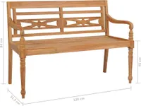 vidaXL Batavia-Sitzbank 120 cm Teak