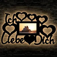 Ich liebe dich-Bilderrahmen Led Schlummerlicht Nachtlicht Buche #14 romantische LED-Deko