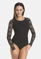 Teyli dámské body s krajkou na rukávech Darotte Female 2408 černá XL