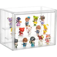 Vitrine Schaukasten Vitrine mit Magnetischer Display Box Groß Würfel 3 Etagen Transparenter Ständer Staubdichter Schutz Klarsicht Aufbewahrungsbox