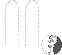 Durchzieher Ohrringe 925 Sterling Silber Ohrhänger mit Stab