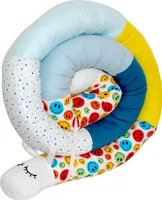 Bettschlange/Bettschnecke XXL (Motiv Smiley 2) Länge 250cm**Nestchenschlange