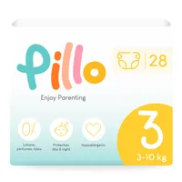 Pillo Windeln 3 - Packung mit 28 Windeln Größe 3 - Midi (6-10 kg) - Windel Baby Diapers