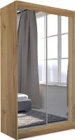 BEAUTYSOFA Schrank mit Schwebetüren DEBRA - 120cm Kleiderschrank mit Spiegeln & Kleiderstangen (Artisan Eiche)