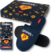 Set Herrenhausschuhe, Größen 45-46 + Schlüsselanhänger von SOXO, ein Geschenk für Papa zum Geburtstag, zum Vatertag