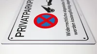Privatparkplatz - Schild - 4 mm Alu Verbundplatte (30 x 20 cm Bohrloch 4 x)