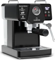 Klarstein Libeica Siebträgermaschine Mit Mahlwerk – 19 Bar, 1.350 W, Edelstahl, 1,8-l-Wassertank, Dampfdüse, Touch-Bedienfeld, Für Espresso und Kaffeepulver, Abnehmbarer Wassertank