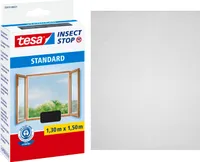 tesa Fliegengitter Standard Insektenschutz Fenster ohne Bohren grau 1,3 x 1,5 m