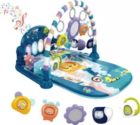 Kadii Baby Spieldecke mit Spielbogen, Gym Musik-Klaviertastatur, Aktivitätscenter mit Spiegel und Rasseln