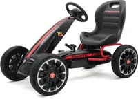 GoKart mit Gummireifen Abarth - 3 bis 7 Jahre - Verstellbarem Sitz - Handbremse - Schwarz