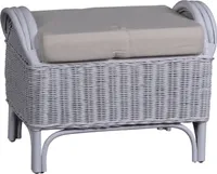 MiaMöbel Rattan Hocker 'Panama' weiß