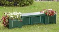 KHW Gartenbank Berlin mit 2 Pflanzkübeln grün 174x49x41cm