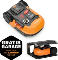 WORX 20V Akku-Mähroboter Landroid M500 Plus 18cm/500 m² mit App, IPX4 WR165E, inkl. Installationsmaterial + GRATIS Zugabeartikel Garage WA0810