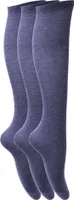 Dívčí podkolenky, hladké (3 balení) K117 (EUR 31-36 (8-12 let)) (šedá)