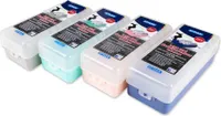 4x Lernbox / Karteikasten / DIN A8 / je 1x blau, grün, rosa und grau