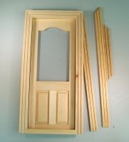 unbehandelt Große Tür aus Holz zum Krippenbau oder Puppenhaus 14x22,5 cm 