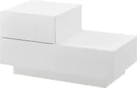 Noční stolek se 2 zásuvkami Noční stolek 38x70x35cm Komoda bílá matná [en.casa]