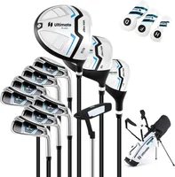 COSTWAY kompletná pánska sada golfových palíc, 15-dielna sada golfových palíc pre pravákov s 1 driverom a 3 fairway a 4 hybridmi a 6/7/ 8/9/ P železami a putterom