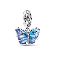 Pandora 792698C01 Charm-Anhänger Blauer Muranoglas Schmetterling