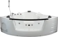 HOME DELUXE - Whirlpool - Laguna L KOMPAKT - Weiß, Maße: 140x140x65cm, inkl. Radio, Heizung und Lichttherapie I Eckwanne für 2 Personen Indoor Badewanne