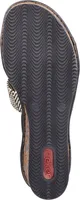 Rieker Damen Sandalette mit T-Riemen und Keilabsatz in Korkoptik 68182, Größe:39 EU, Farbe:Schwarz