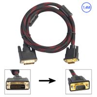 DVI 24+5 Stecker auf VGA 15pin Stecker Kabel Adapter PC Laptop Monitor 1,4M