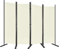 TRMLBE 225 x 180cm Paravent Outdoor Raumteiler Trennwand Sichtschutzwand mit Nägel und Kabelbinder Stellwand Sichtschutz Balkon Außen, Beige