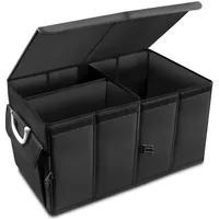 Upgrade4cars Rücksitzorganizer Kofferraum Organizer mit Klett  Kofferraumtasche für Einkauf, Aufbewahrung Universal Falt-Box Klein &  Stabil Auto-Zubehör Gadget