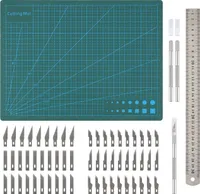 Belle Vous 65-Teiliges Bastelmesser Skalpell Set mit A4-Schneidematte - Präzisions-Hobbyklingen zum Schnitzen - Ideales Skalpell Basteln Set für
