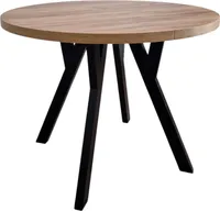 Runder Esstisch Giuseppe 100 cm, Holzoptik Craft Eiche Gold, stabile Buchenholzbeine, modernes Design, eleganter Esszimmertisch für 4-5 Personen