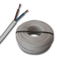 EBROM® - 100 Meter Kunststoff Schlauchleitung rund LED Kabel Leitung Gerätekabel H05VV-F 2x1 mm² (mm2) - Farbe: WEIß - 2x1 mm2 - 2x1 mm2
